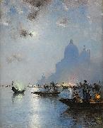 wilhelm von gegerfelt Venice in twilight oil on canvas